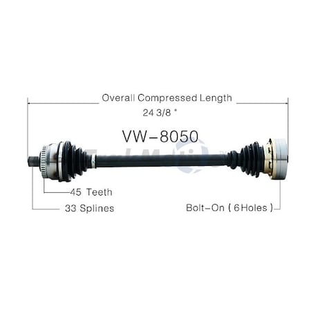 Surtrack Axle Cv Axle Shaft, Vw-8050 VW-8050